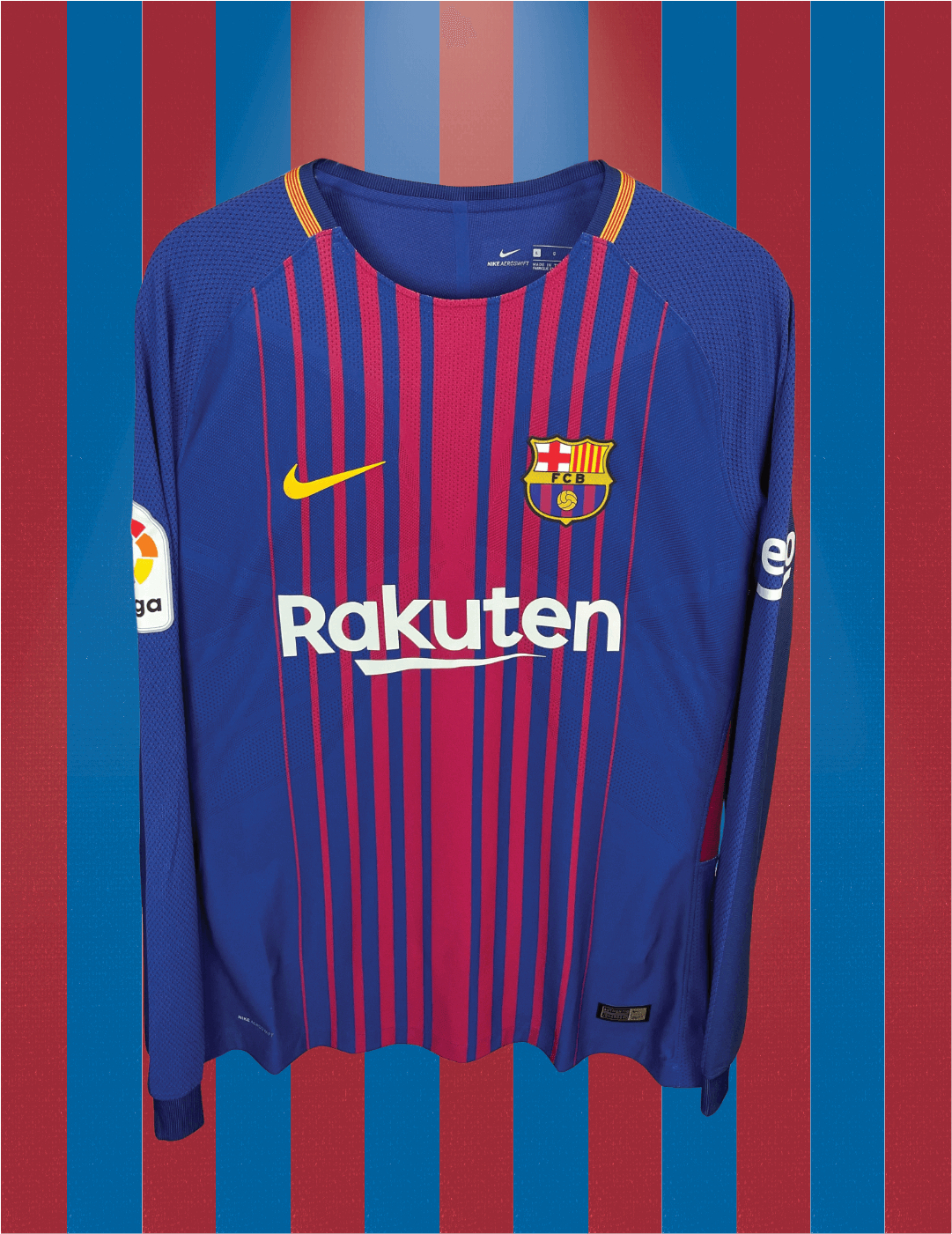 Lionel Messi Barcelona 17/18 SIGNERET Matchissue hjemmebanetrøje - L