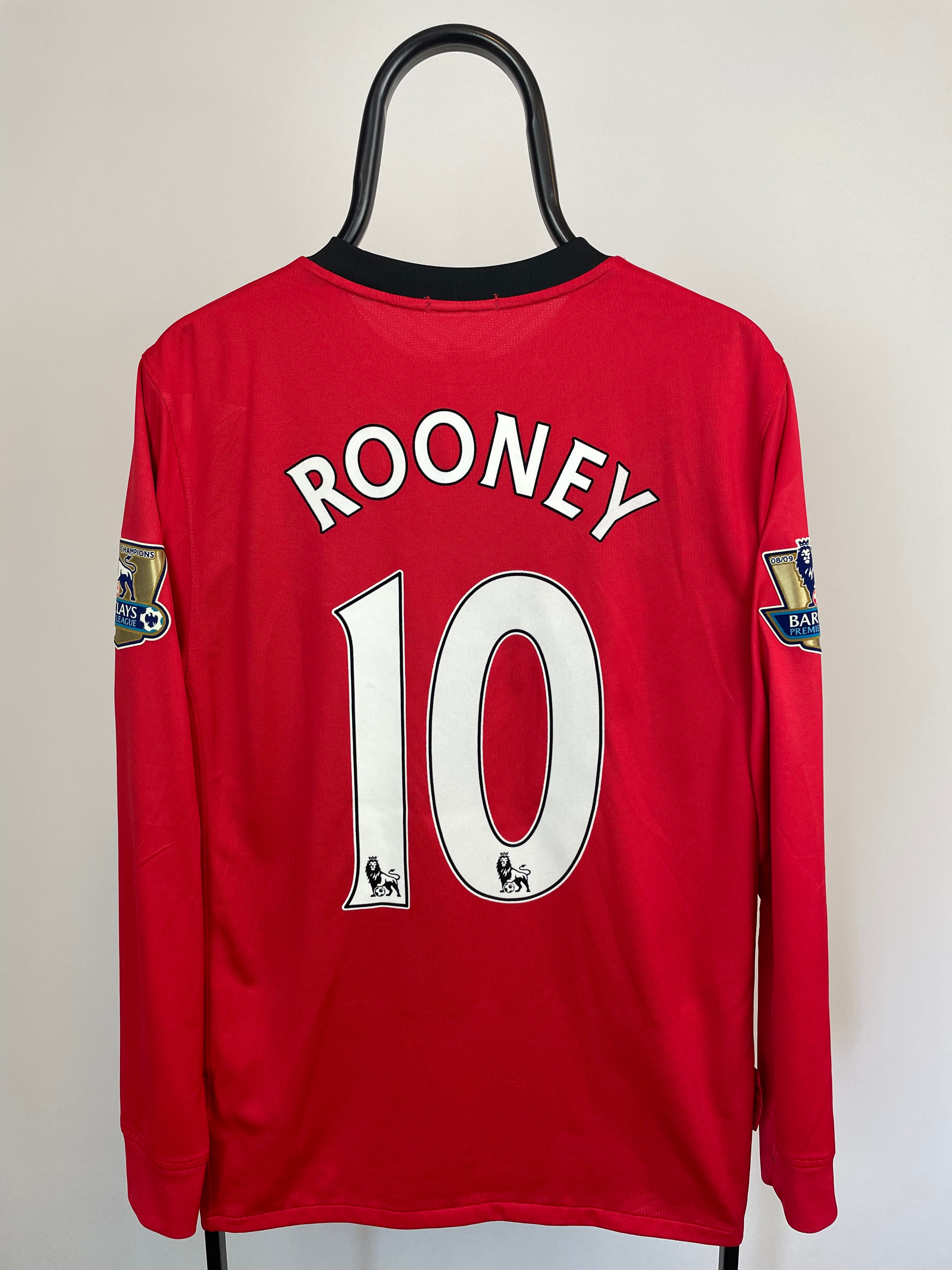 Wayne Rooney Manchester United 09/10 langærmet hjemmebanetrøje - M