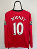 Wayne Rooney Manchester United 09/10 langærmet hjemmebanetrøje - M