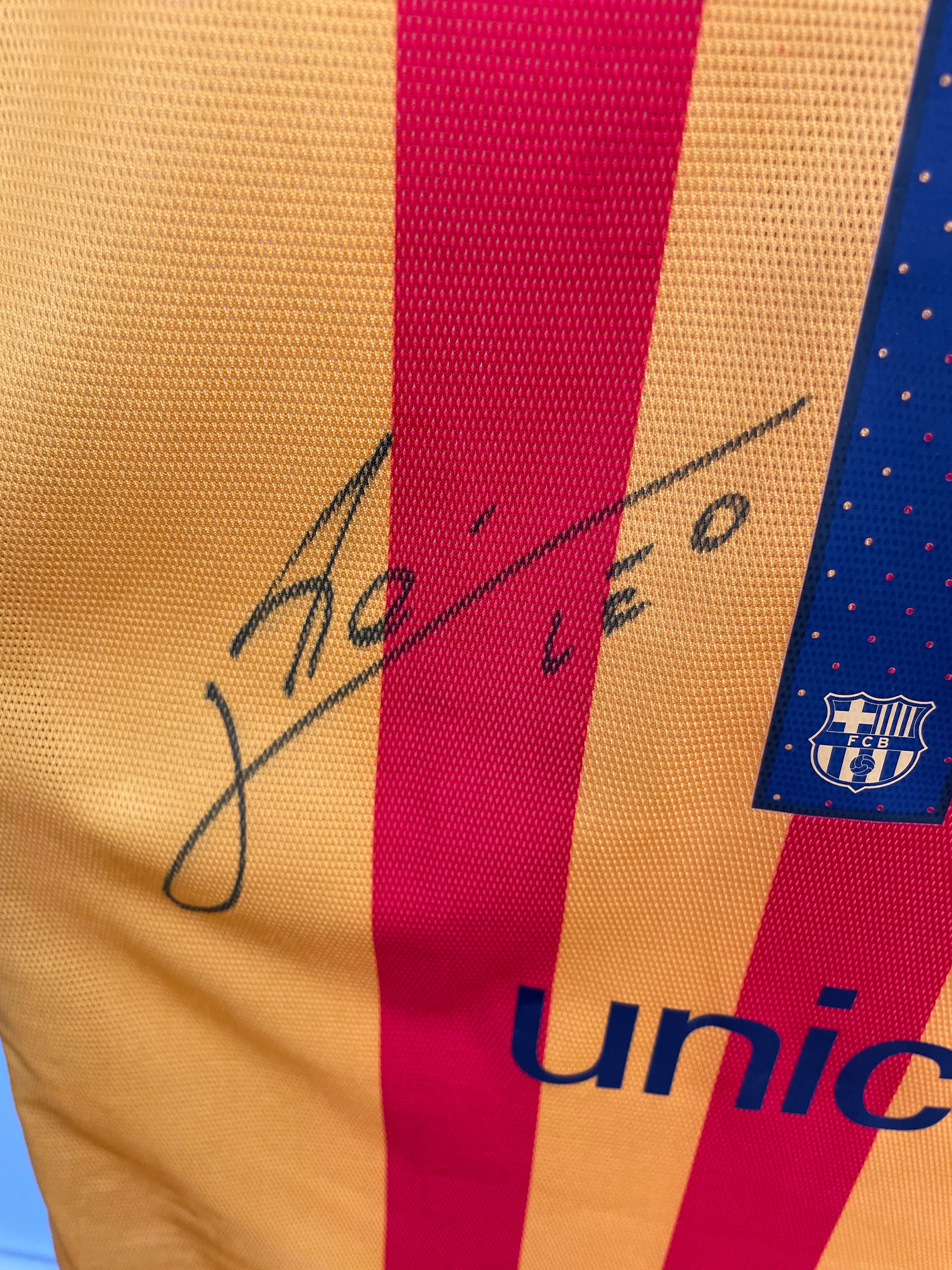 Lionel Messi Barcelona 15/16 MATCH ISSUE SIGNERET udebanetrøje - M