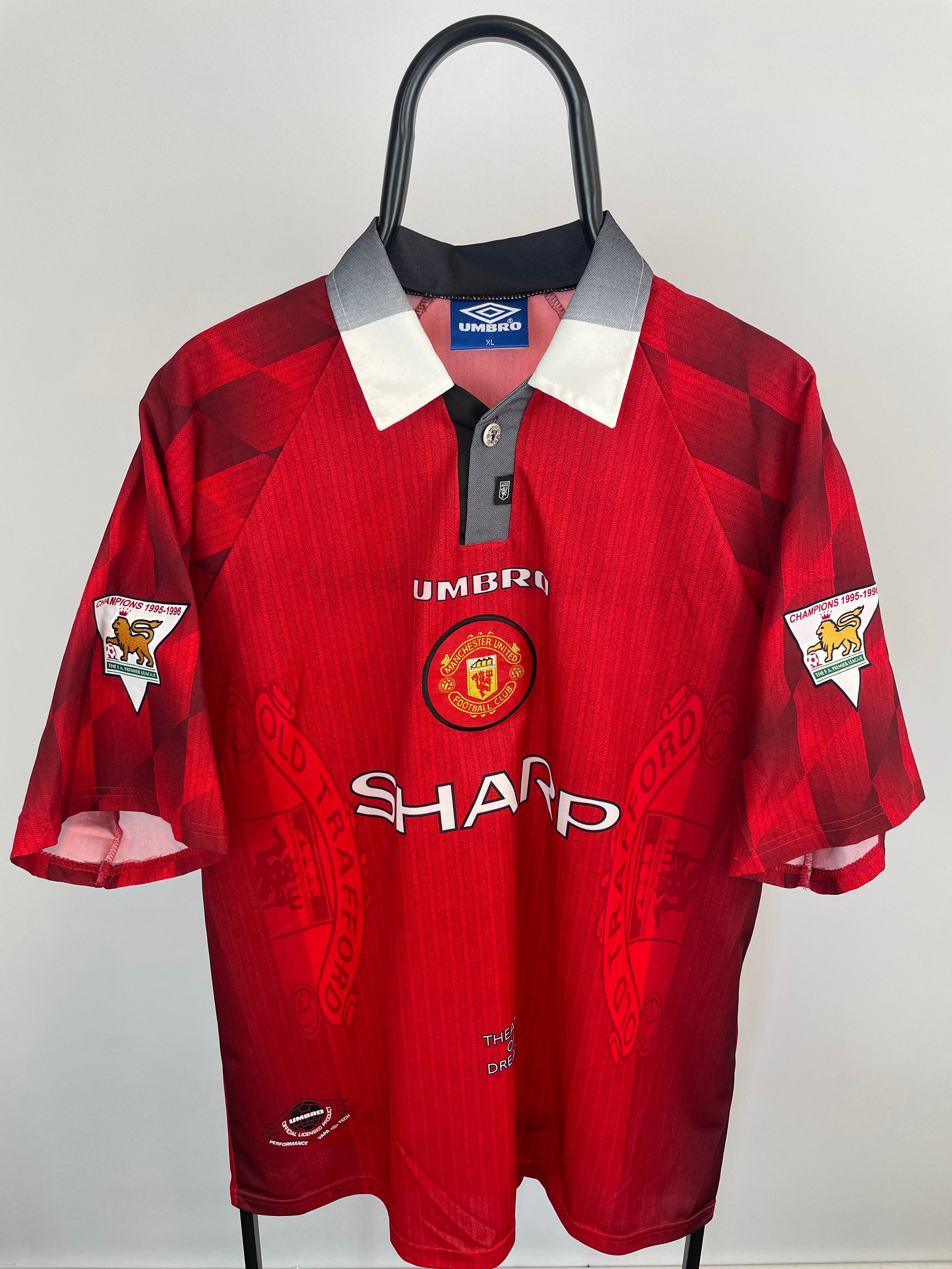 Eric Cantona Manchester United 96/97 hjemmebanetrøje - XL