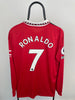 Cristiano Ronaldo Manchester United 22/23 langærmet hjemmebanetrøje - L