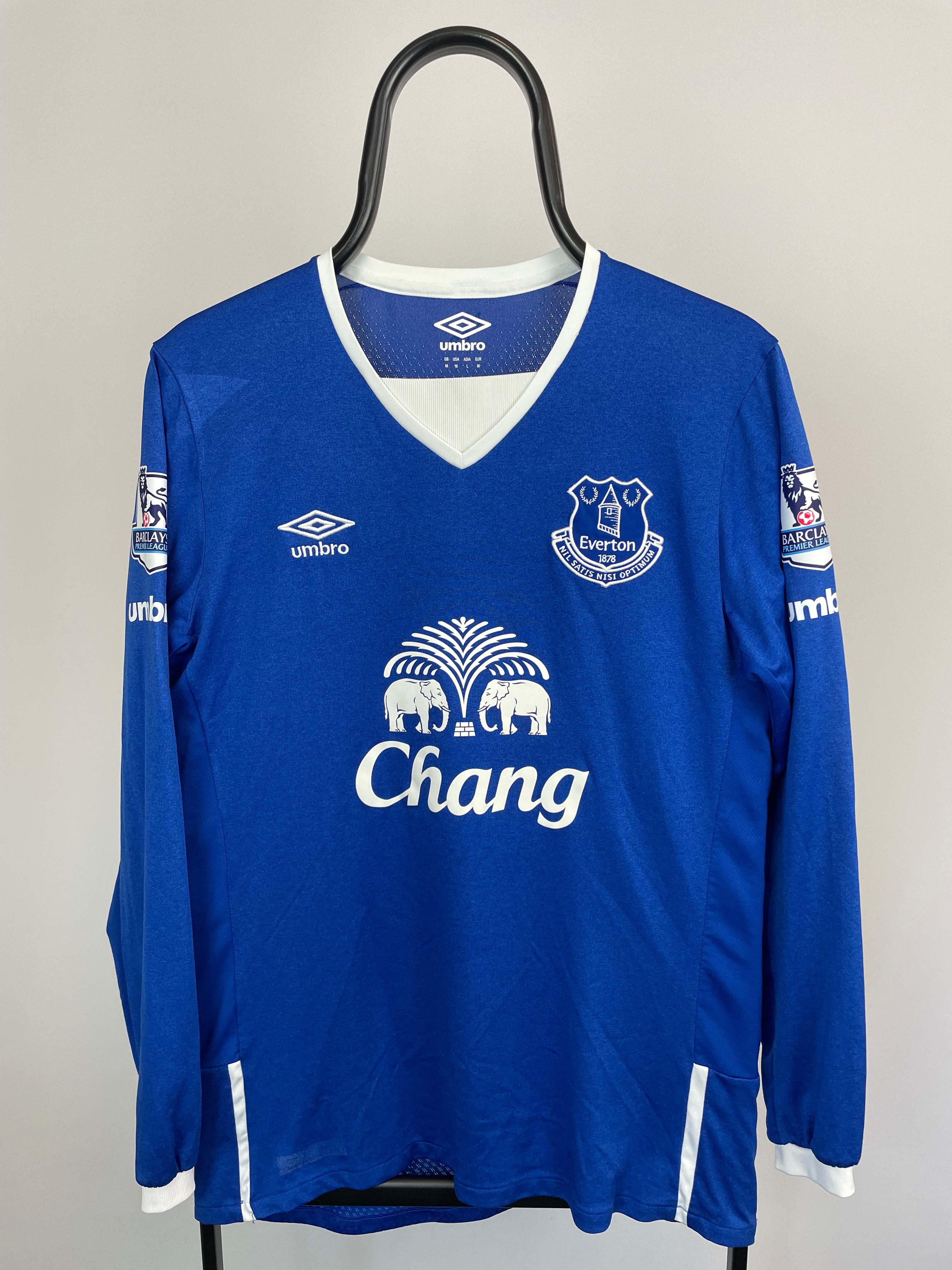Romelu Lukaku Everton 15/16 langærmet hjemmebanetrøje - M