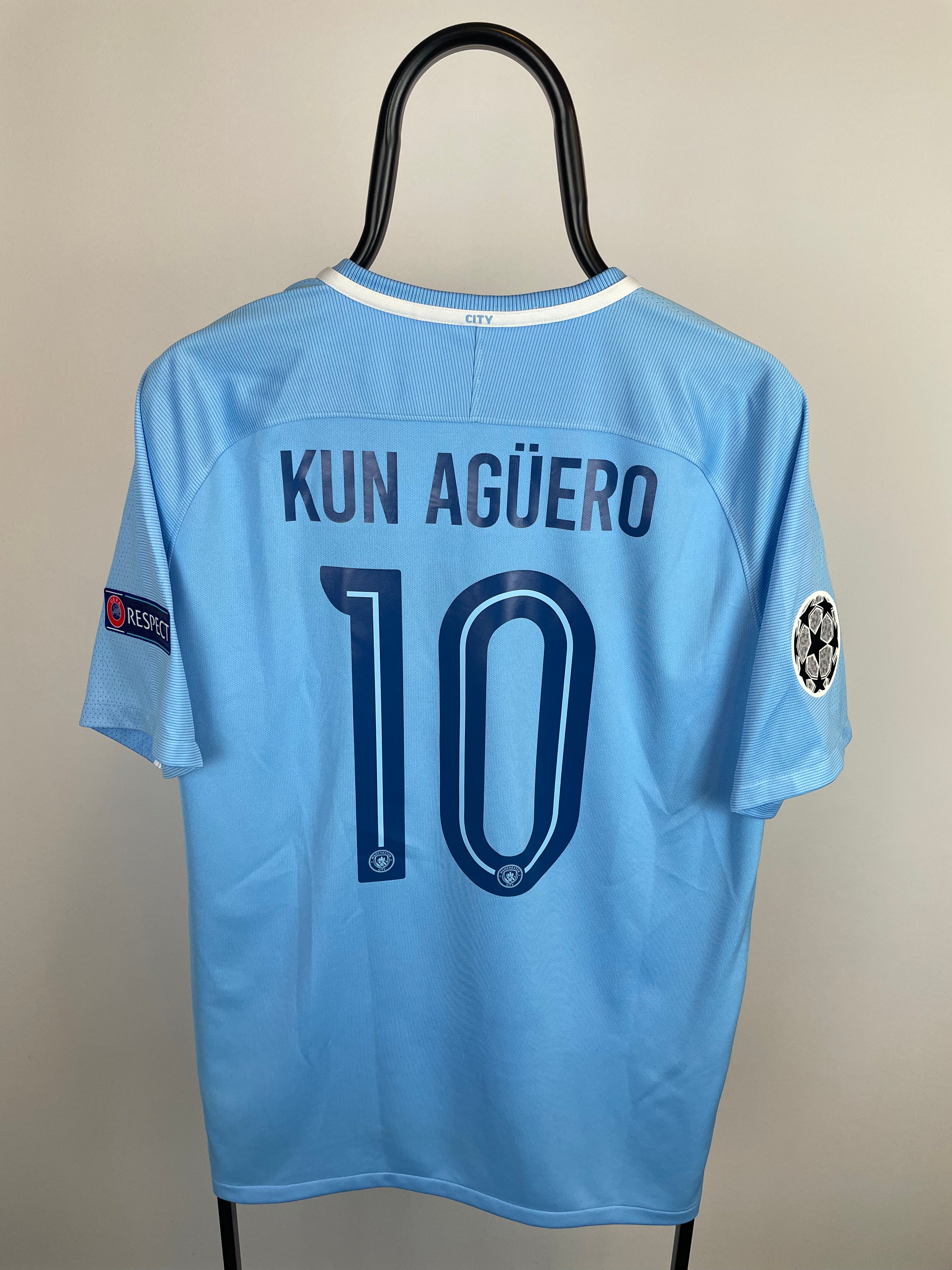 Sergio Agüero Manchester City 17/18 hjemmebanetrøje - L