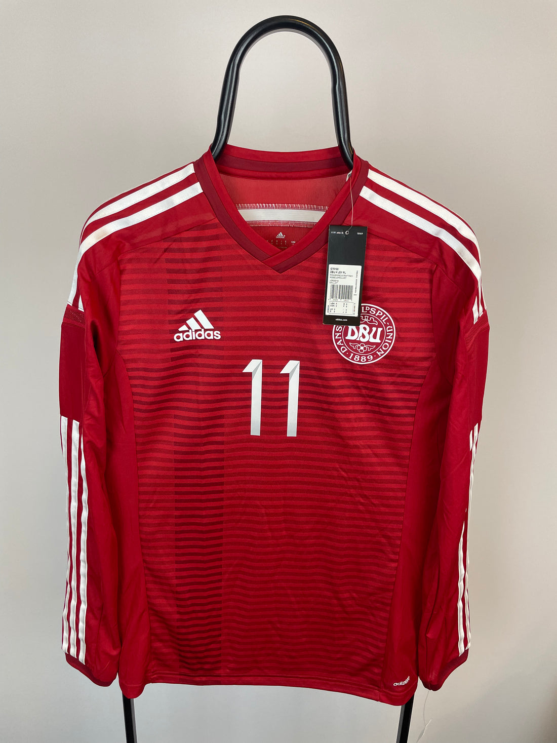 Nicklas Bendtner Danmark 14/16 langærmet Formotion hjemmebanetrøje - 6/M