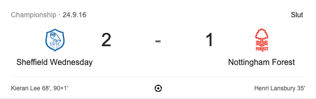 Nicklas Bendtner Nottingham Forest 16/17 hjemmebanetrøje MATCHWORN vs Wednesday - XL