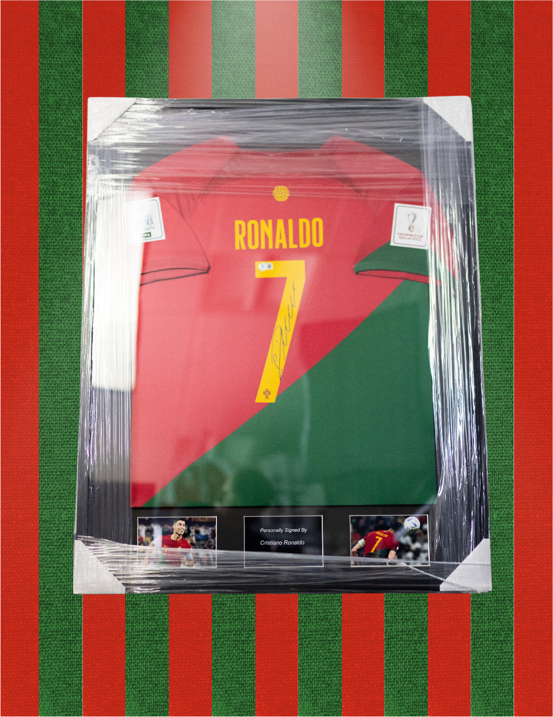 Cristiano Ronaldo Portugal 22/23 SIGNERET hjemmebanetrøje - L