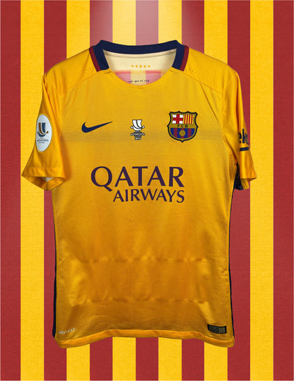Lionel Messi Barcelona 15/16 MATCH ISSUE SIGNERET udebanetrøje - M