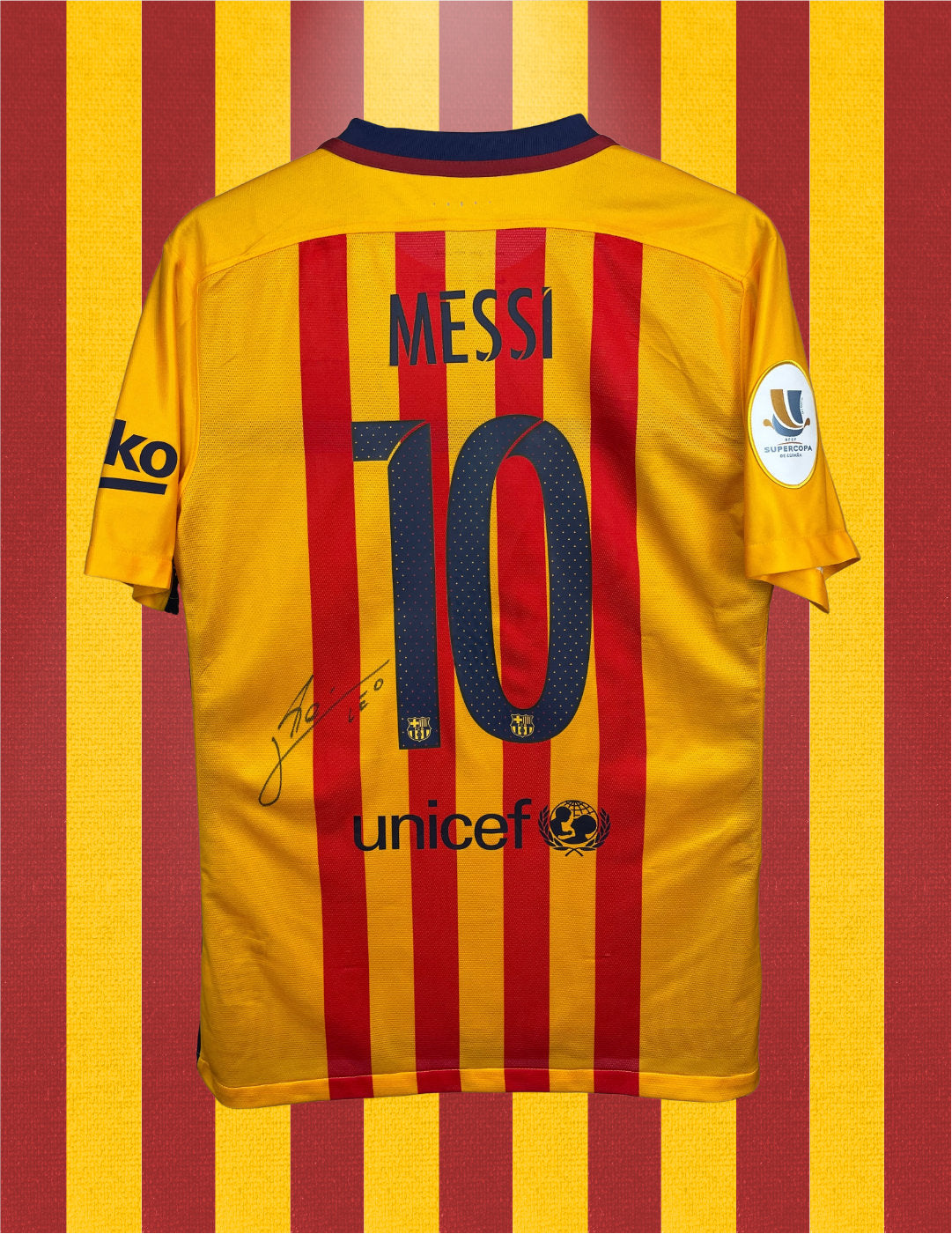 Lionel Messi Barcelona 15/16 MATCH ISSUE SIGNERET udebanetrøje - M