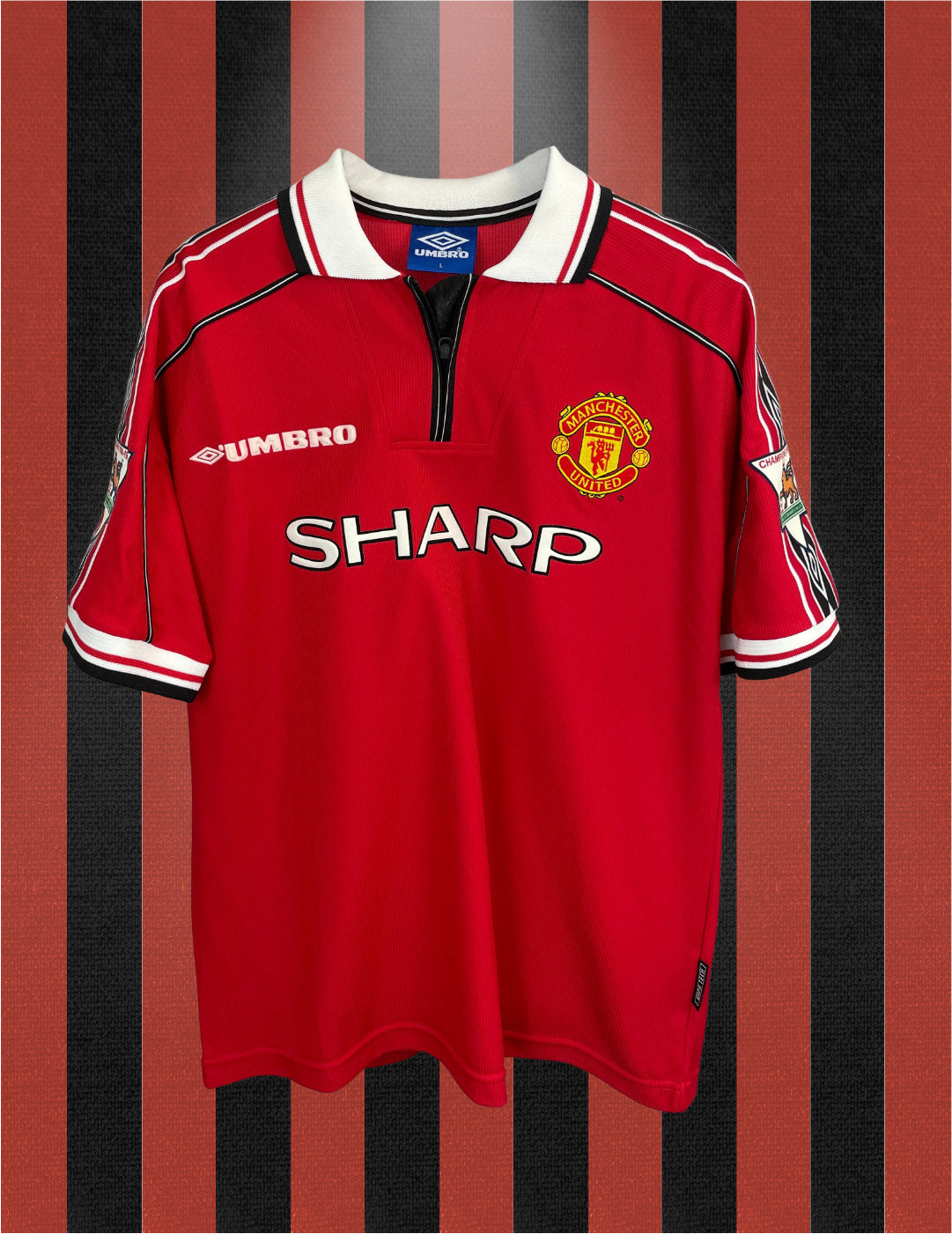 David Beckham Manchester United 98/00 hjemmebanetrøje - L