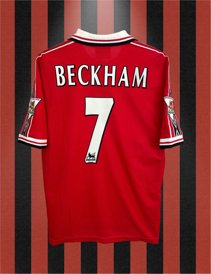 David Beckham Manchester United 98/00 hjemmebanetrøje - L