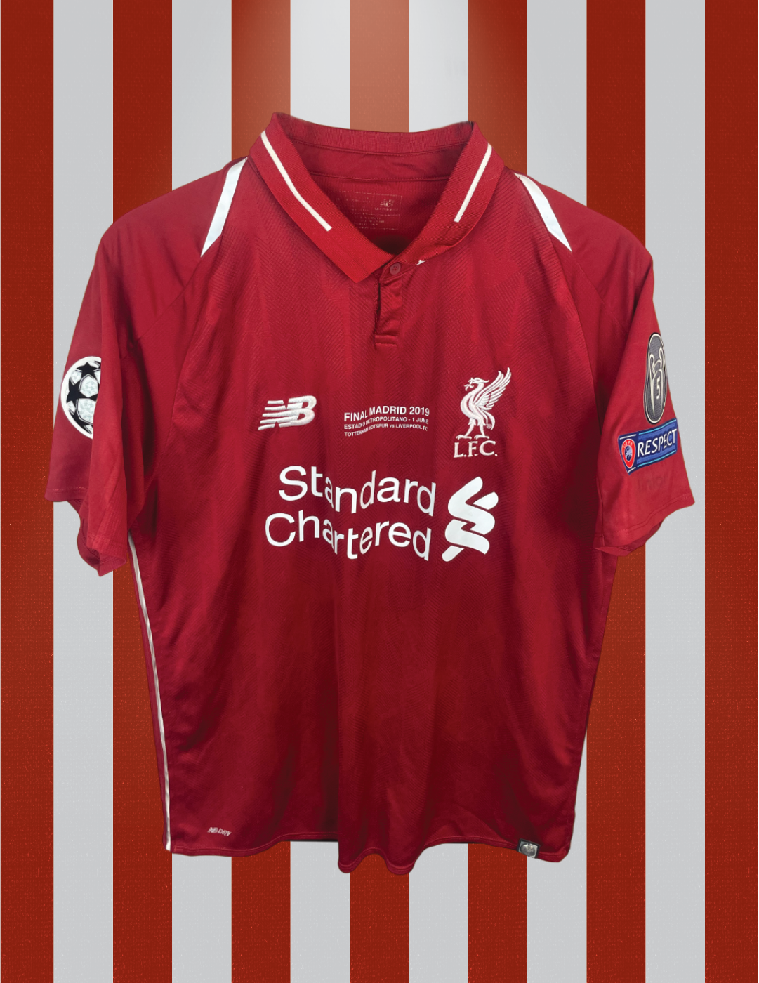 Divock Origi Liverpool 18/19 hjemmebanetrøje FINALETRYK - M