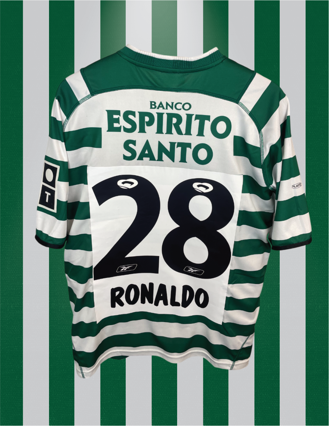 Cristiano Ronaldo Sporting Lissabon 03/04 hjemmebanetrøje - XL