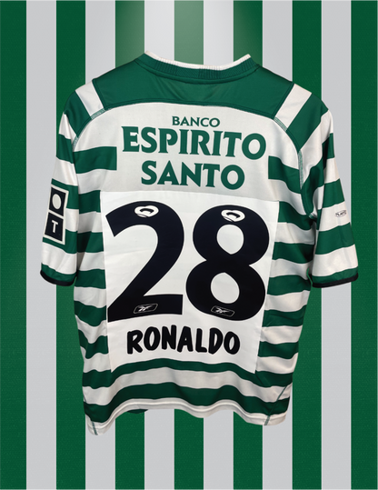 Cristiano Ronaldo Sporting Lissabon 03/04 hjemmebanetrøje - XL