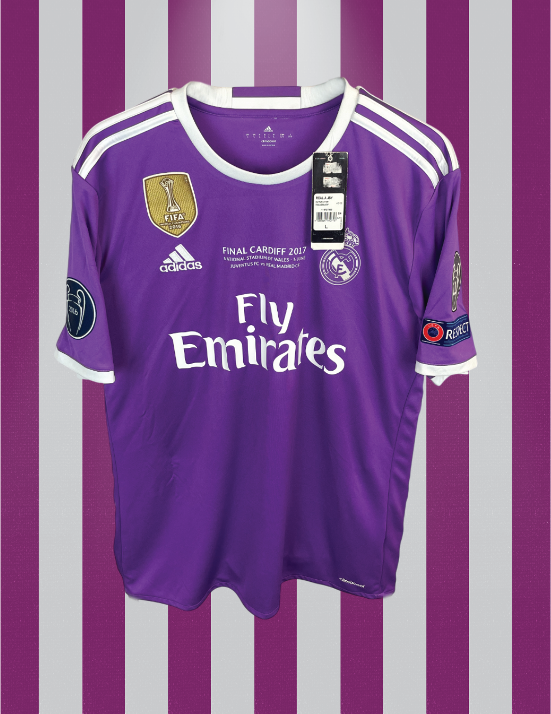 Cristiano Ronaldo Real Madrid 16/17 udebanetrøje FINALETRYK - L