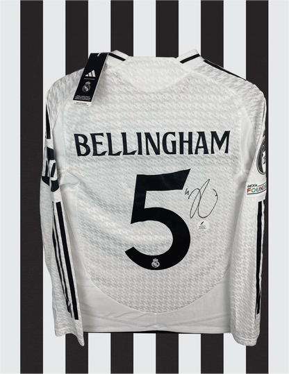 Jude Bellingham Real Madrid 24/25 Authentic SIGNERET langærmet hjemmebanetrøje - S