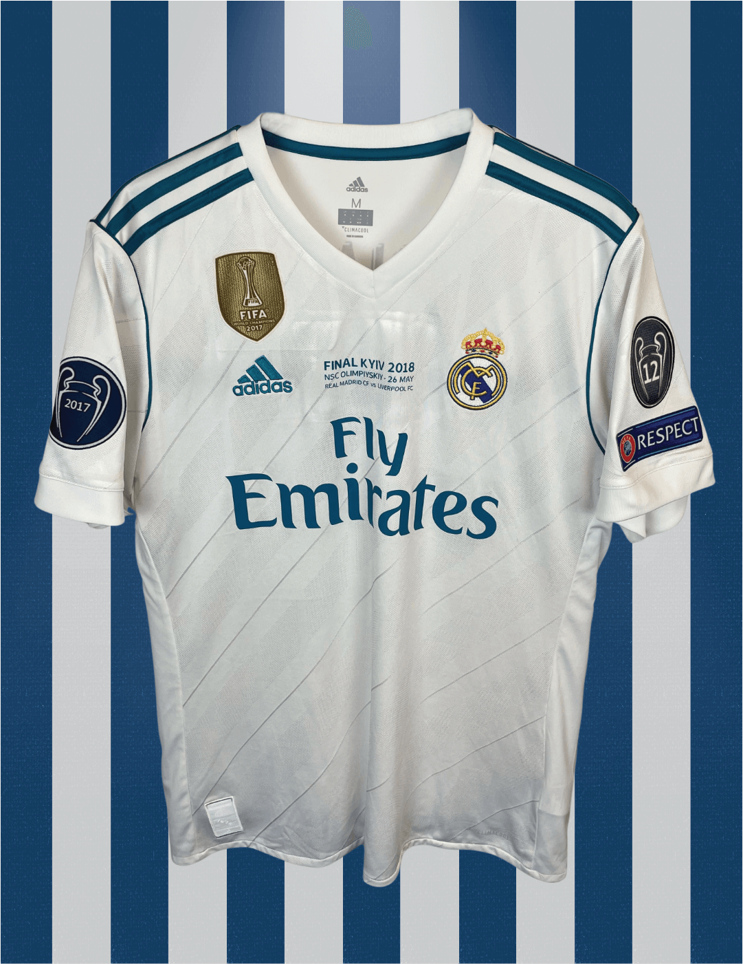 Cristiano Ronaldo Real Madrid 17/18 hjemmebanetrøje FINALETRYK - M