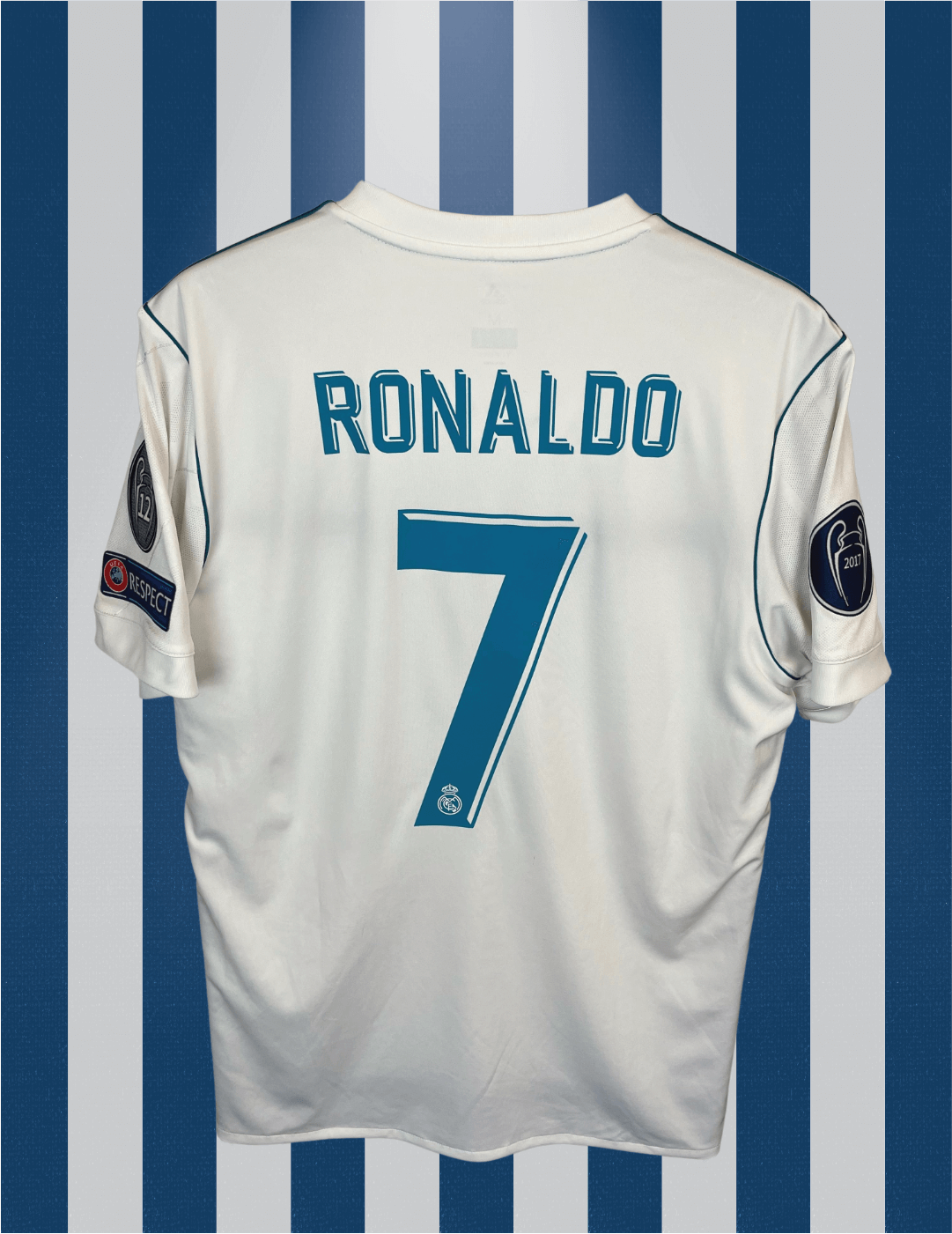 Cristiano Ronaldo Real Madrid 17/18 hjemmebanetrøje FINALETRYK - M