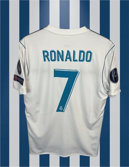 Cristiano Ronaldo Real Madrid 17/18 hjemmebanetrøje FINALETRYK - M