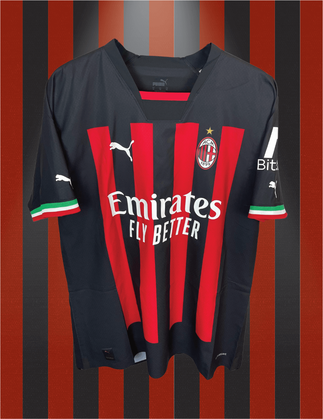 Simon Kjær AC Milan 22/23 SIGNERET hjemmebanetrøje - XL