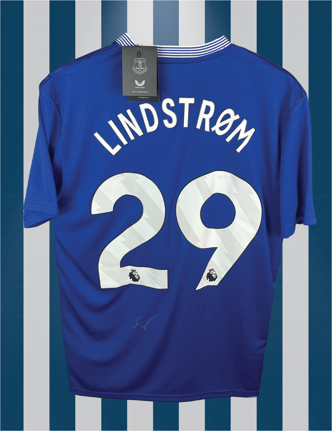 Jesper Lindstrøm Everton 24/25 SIGNERET hjemmebanetrøje - M