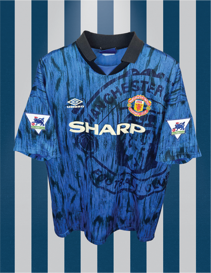 Eric Cantona Manchester United 92/93 udebanetrøje - XL