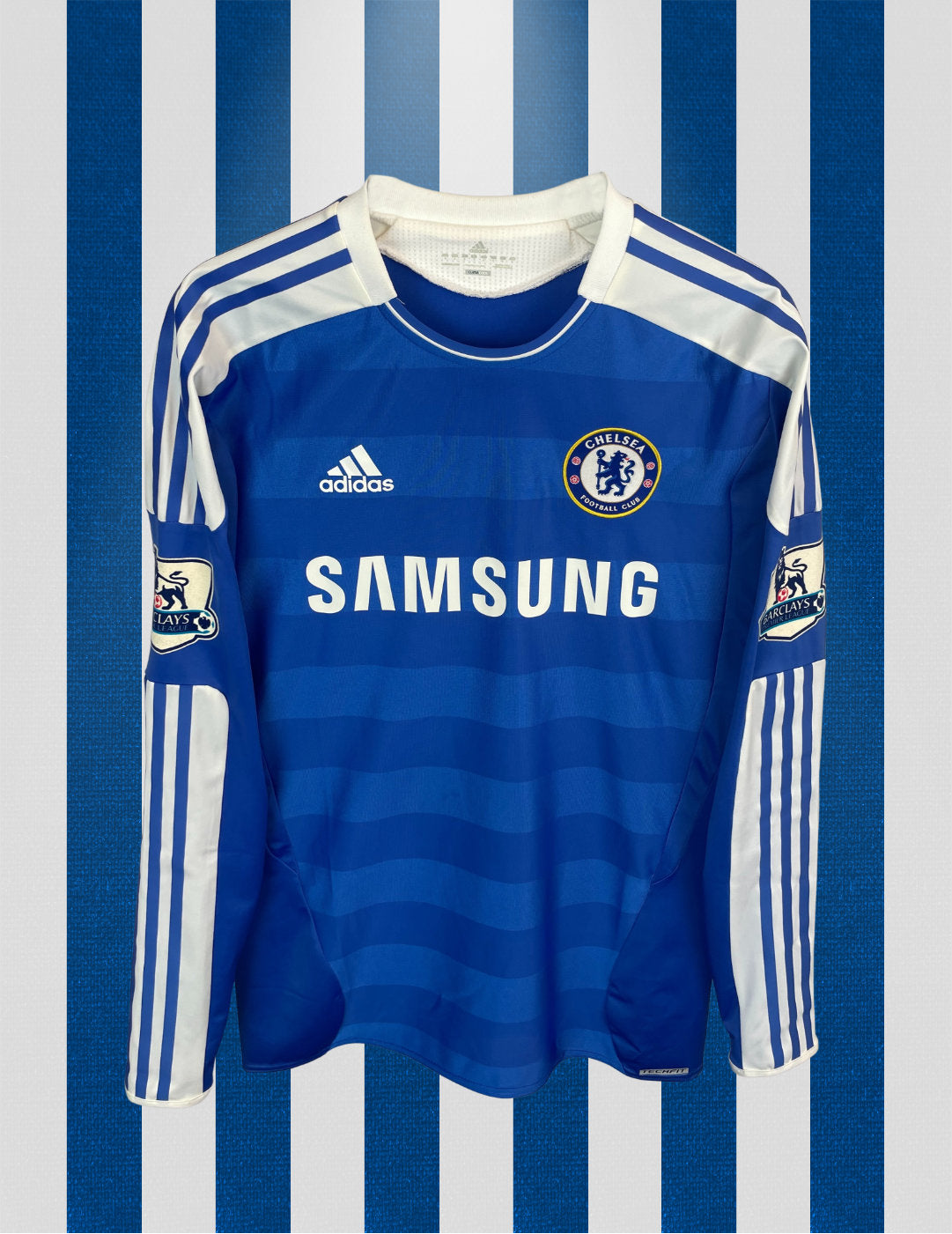 Fernando Torres Chelsea 11/12 SIGNERET Matchissue langærmet hjemmebanetrøje - L