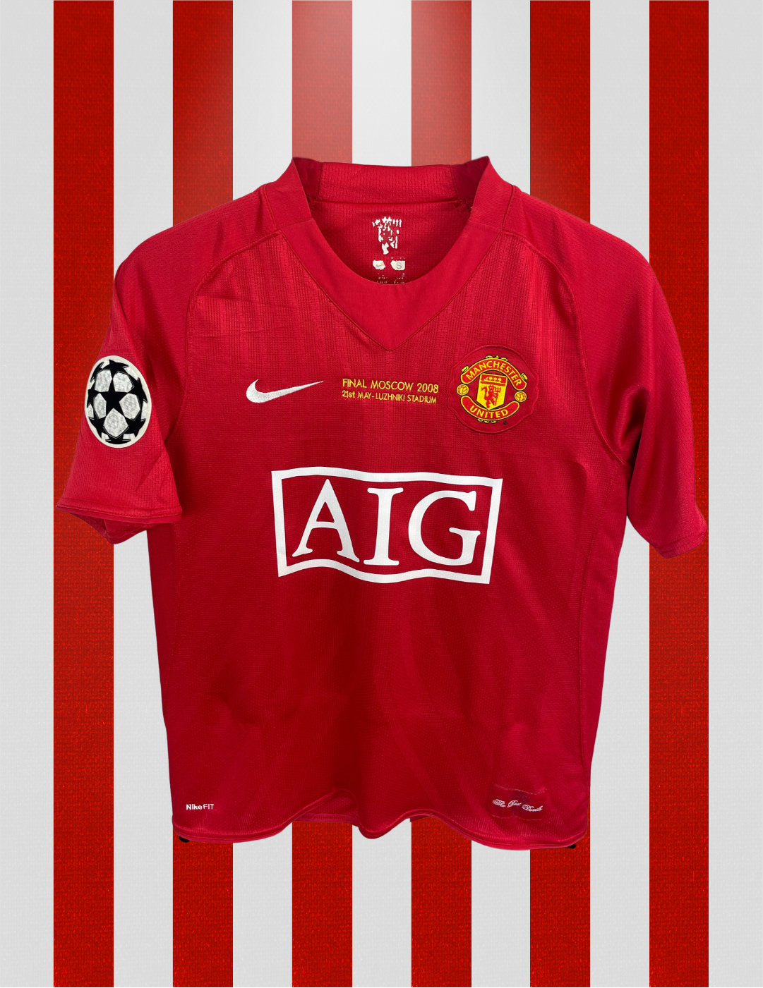 Cristiano Ronaldo Manchester United 07/08 hjemmebanetrøje FINALETRYK - S