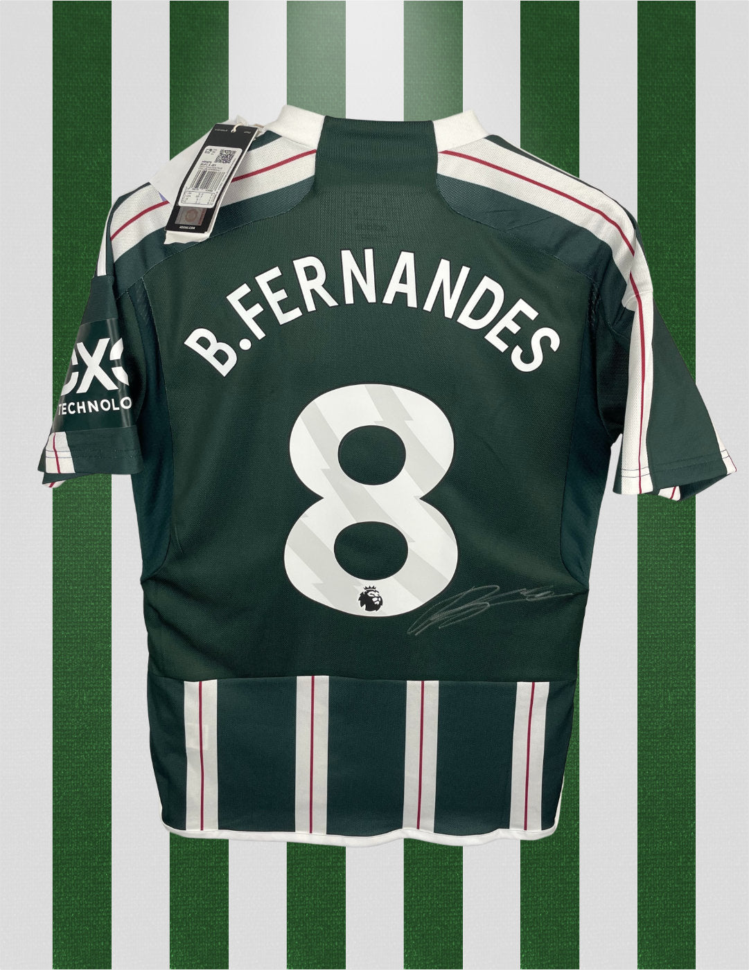 Bruno Fernandes Manchester United SIGNERET 23/24 udebanetrøje - S