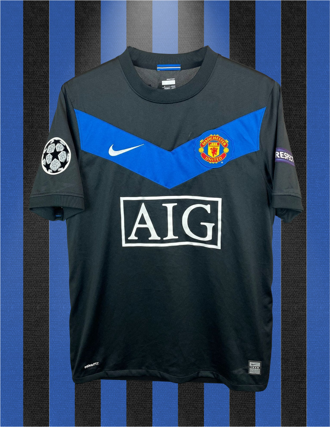Rio Ferdinand Manchester United 09/10 SIGNERET udebanetrøje - S