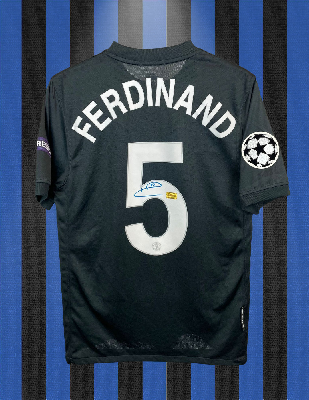 Rio Ferdinand Manchester United 09/10 SIGNERET udebanetrøje - S
