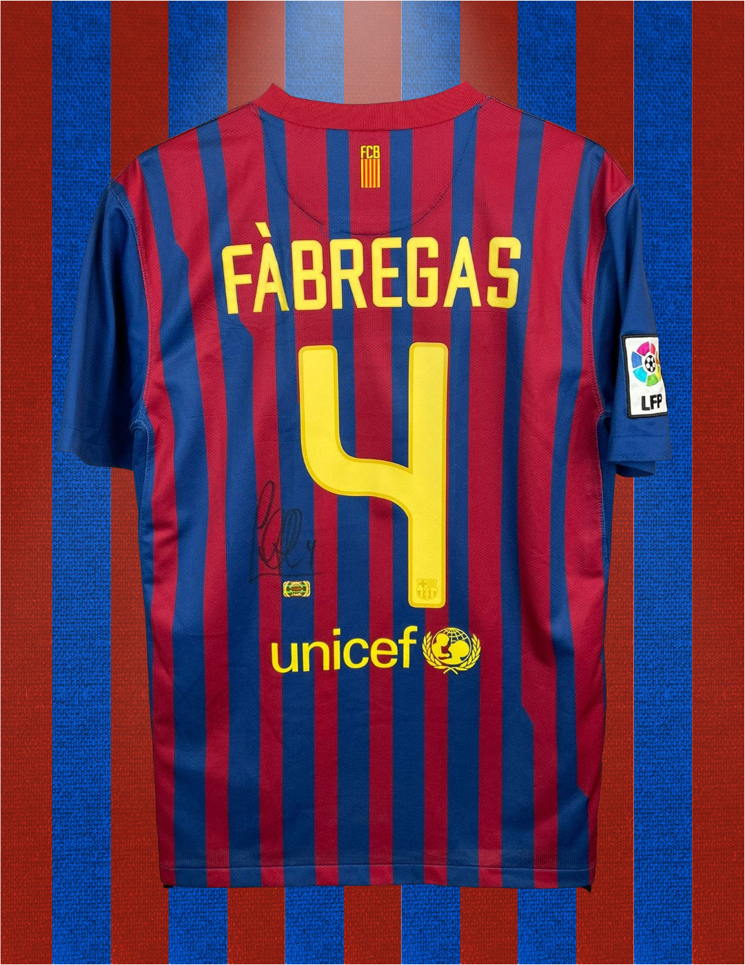 Cesc Fabregas Barcelona 11/12 SIGNERET hjemmebanetrøje - M