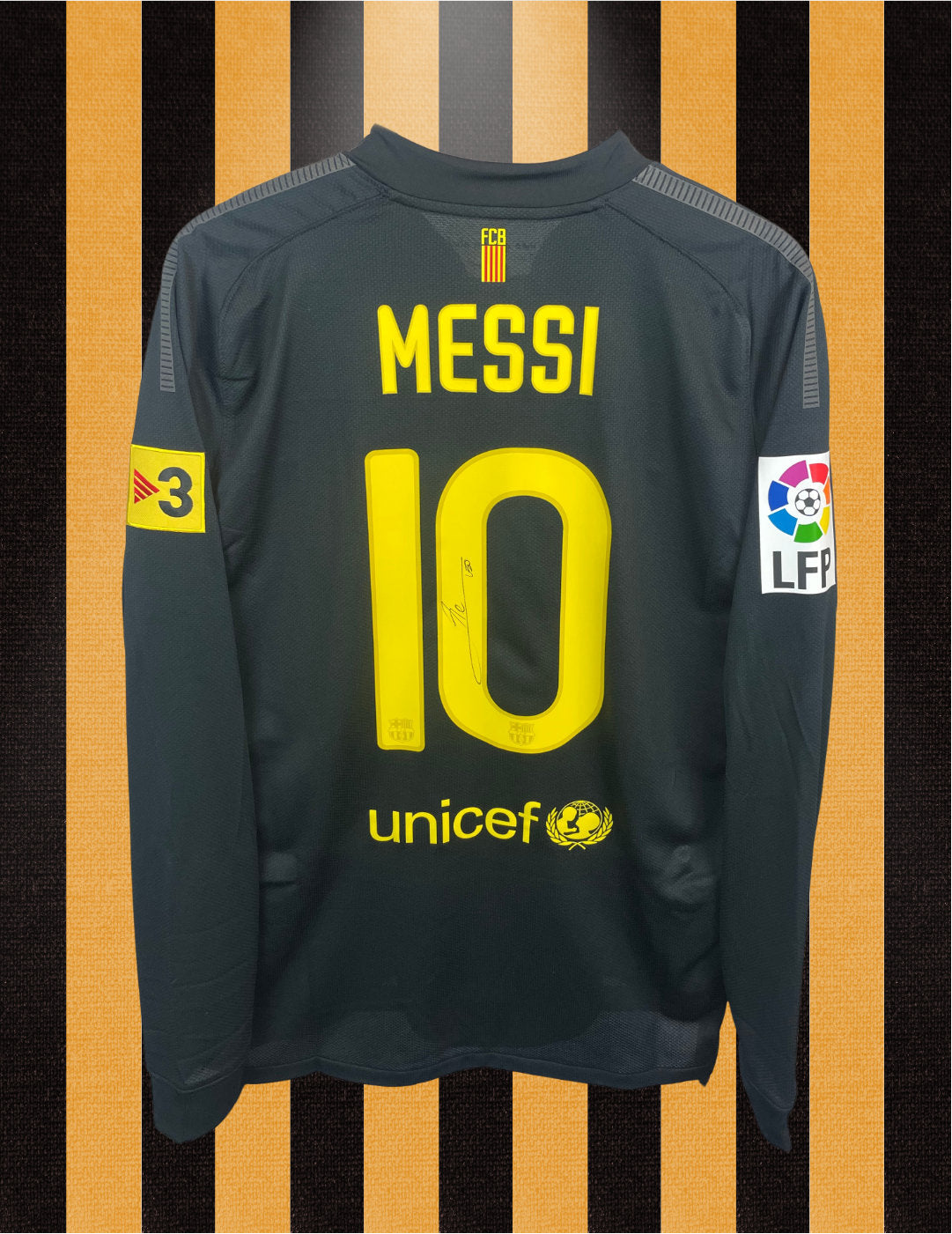 Lionel Messi Barcelona 11/12 Matchissue SIGNERET udebanetrøje - L