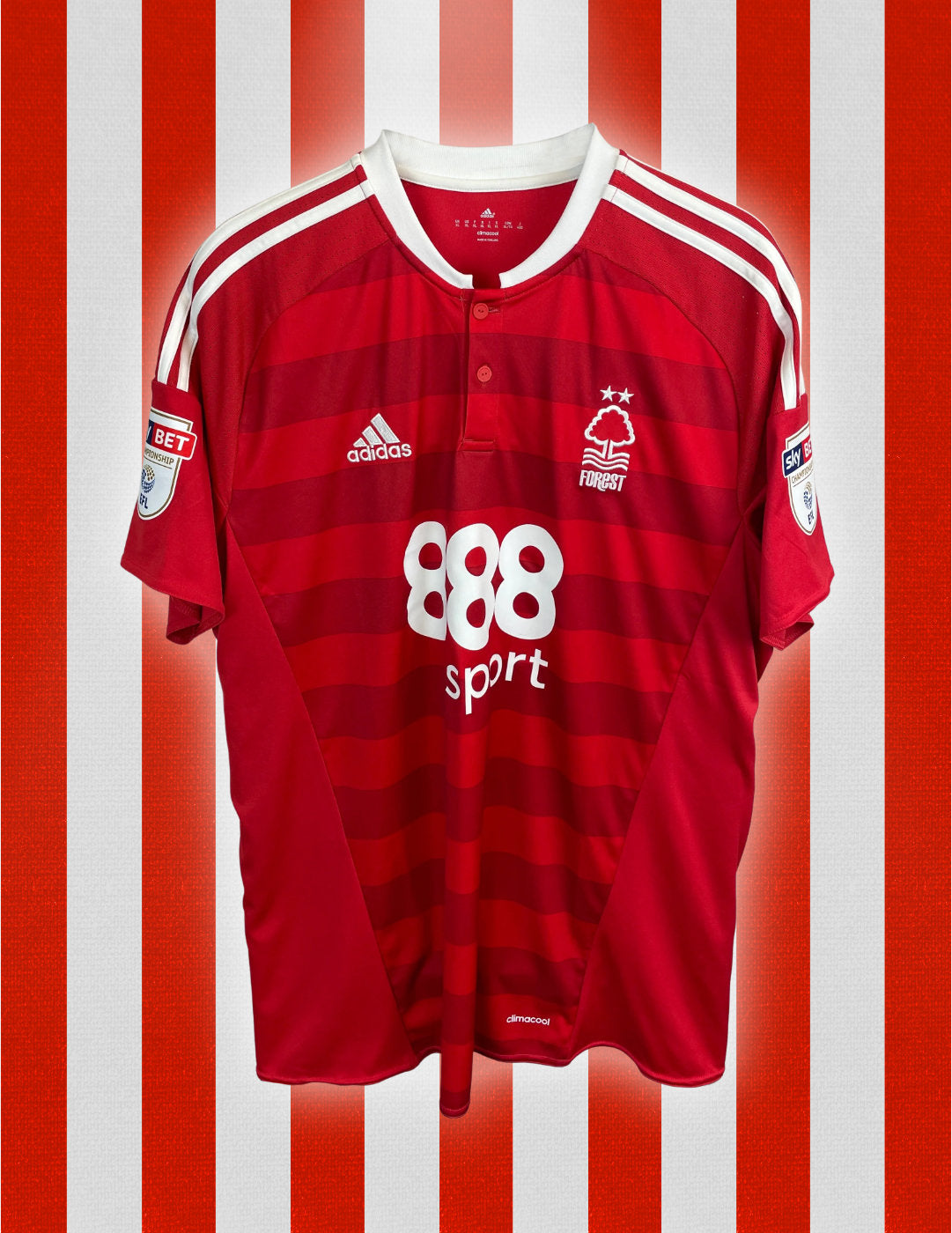 Nicklas Bendtner Nottingham Forest 16/17 hjemmebanetrøje MATCHWORN vs Wednesday - XL