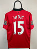 Nemanja Vidic Manchester United 13/14 hjemmebanetrøje - M