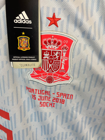 Andrés Iniesta Spanien 18/20 Kampdetaljer udebanetrøje - S