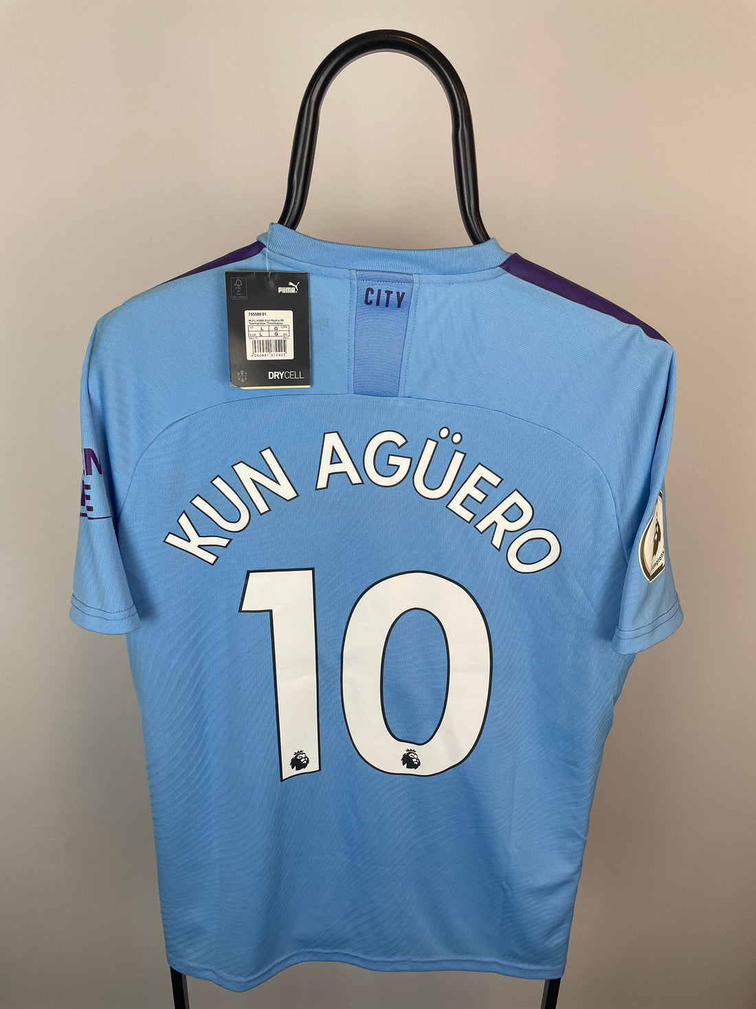Sergio Agüero Manchester City 19/20 hjemmebanetrøje - L