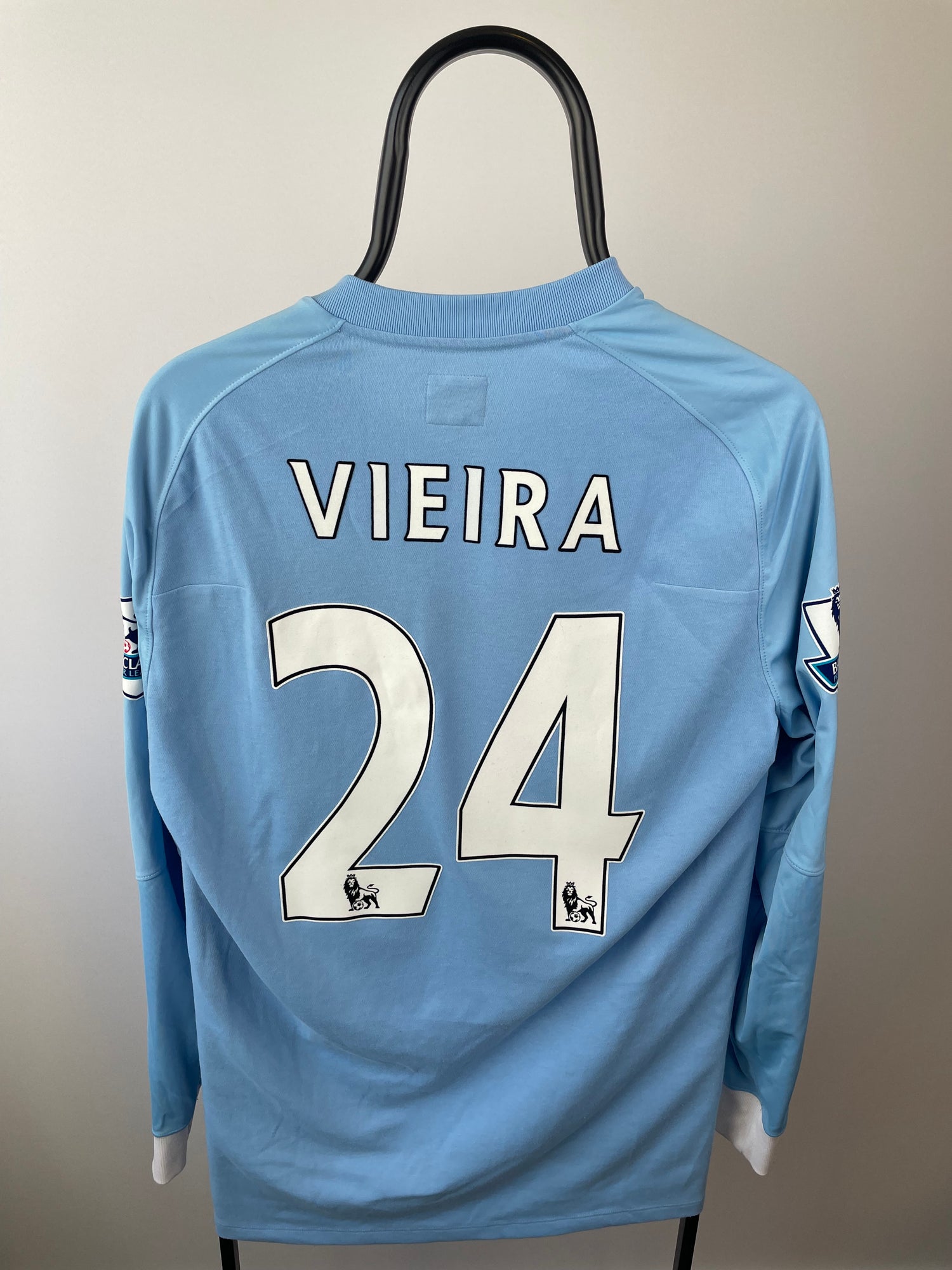 Patrick Vieira Manchester City 10/11 langærmet hjemmebanetrøje - L