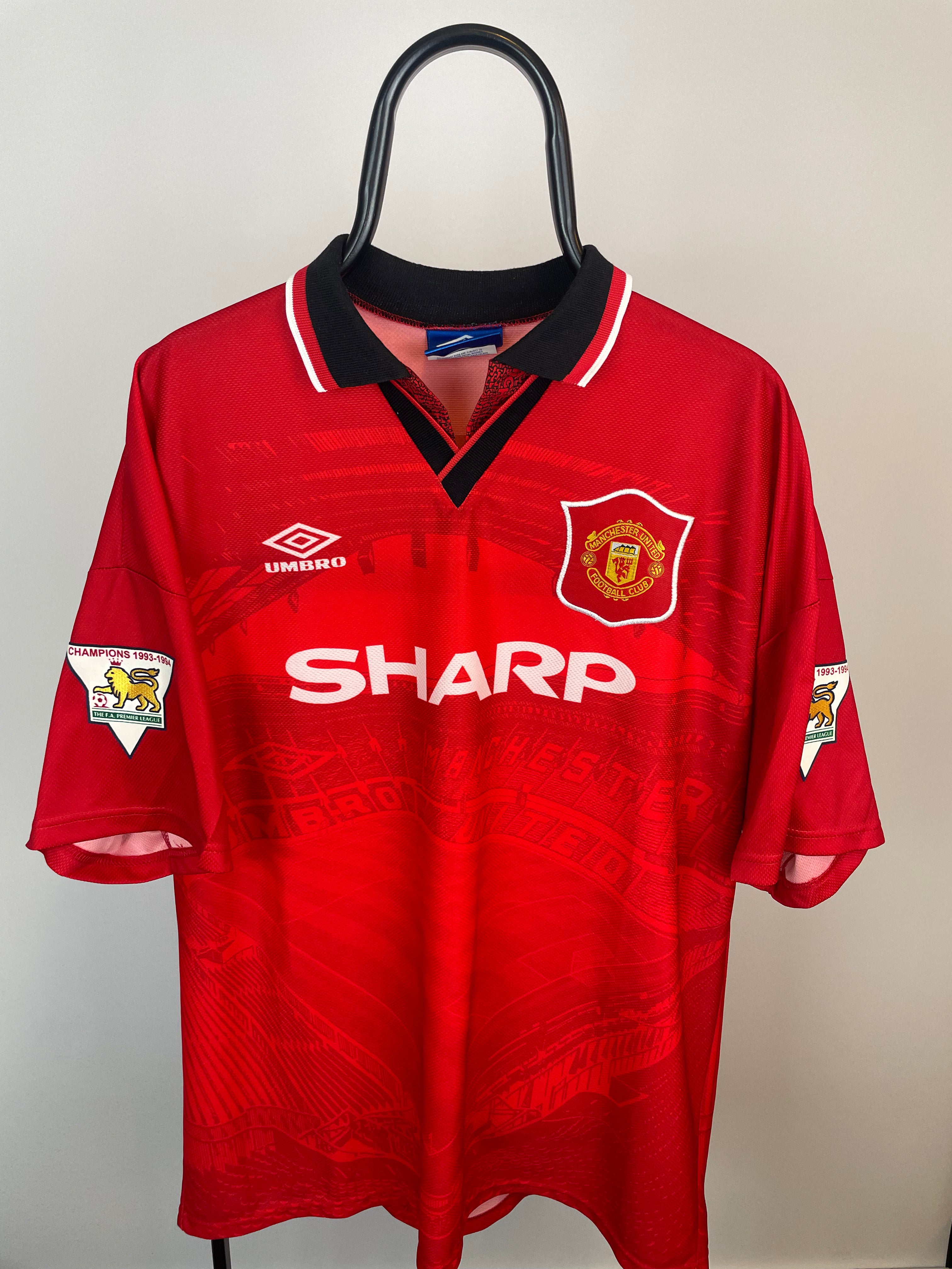 Eric Cantona Manchester United 94/96 hjemmebanetrøje - XL