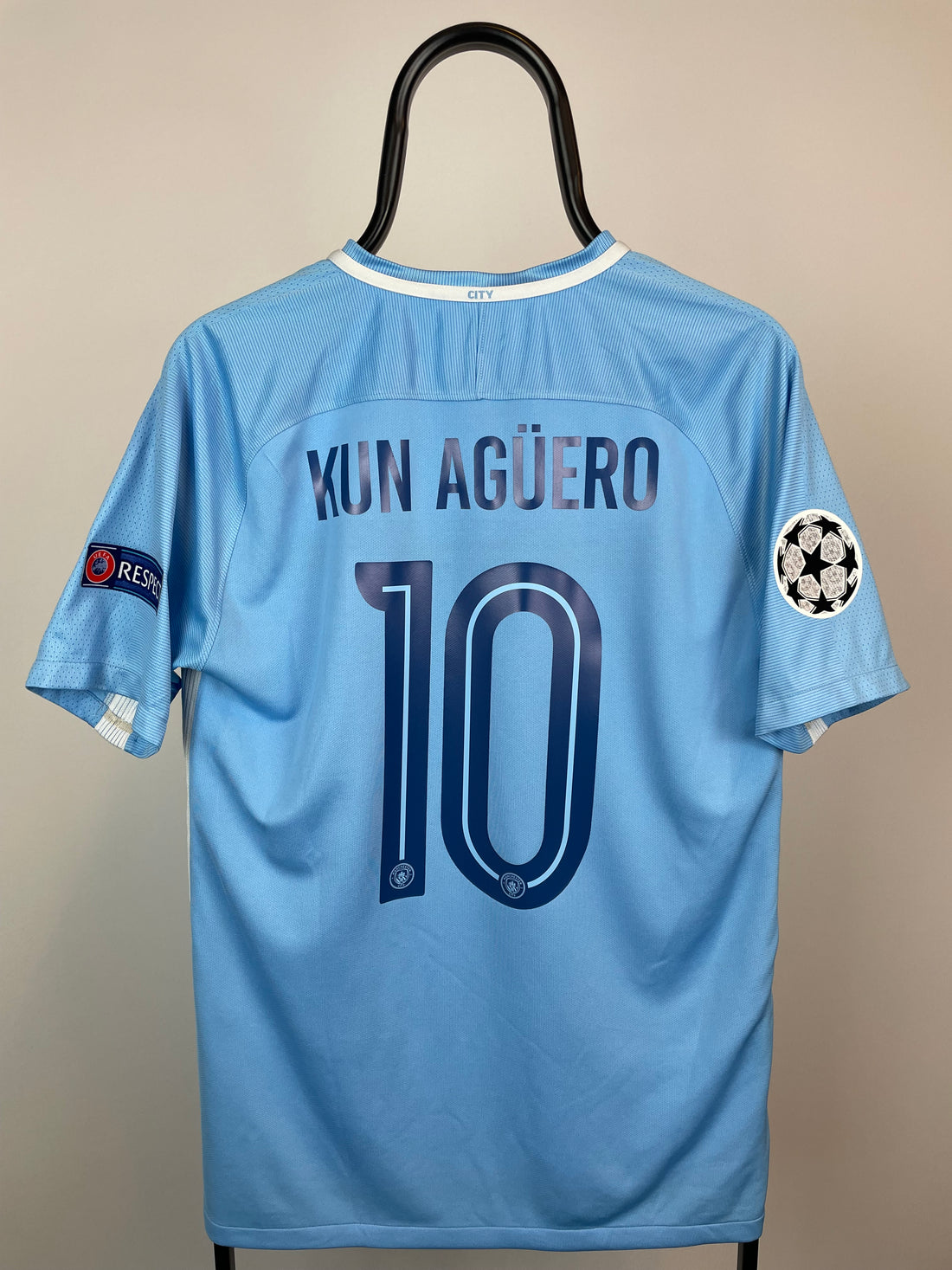 Sergio Kun Agüero Manchester City 17/18 hjemmebanetrøje - M