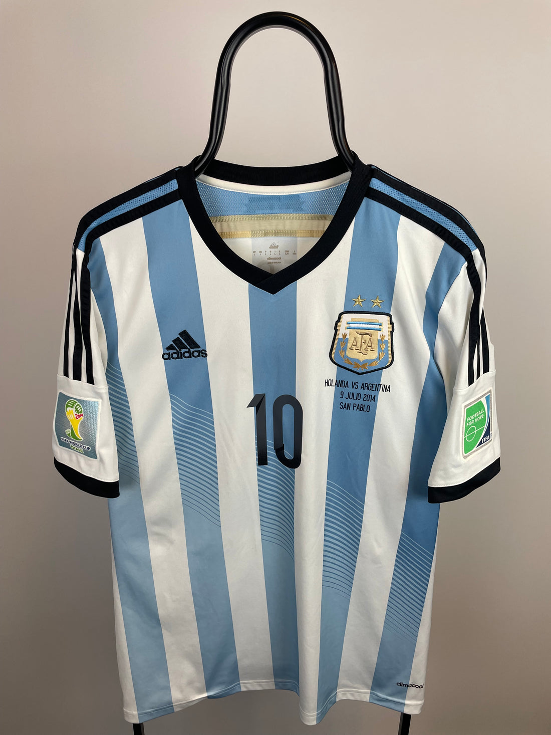 Lionel Messi Argentina 14/15 hjemmebanetrøje KAMPDETALJER - L