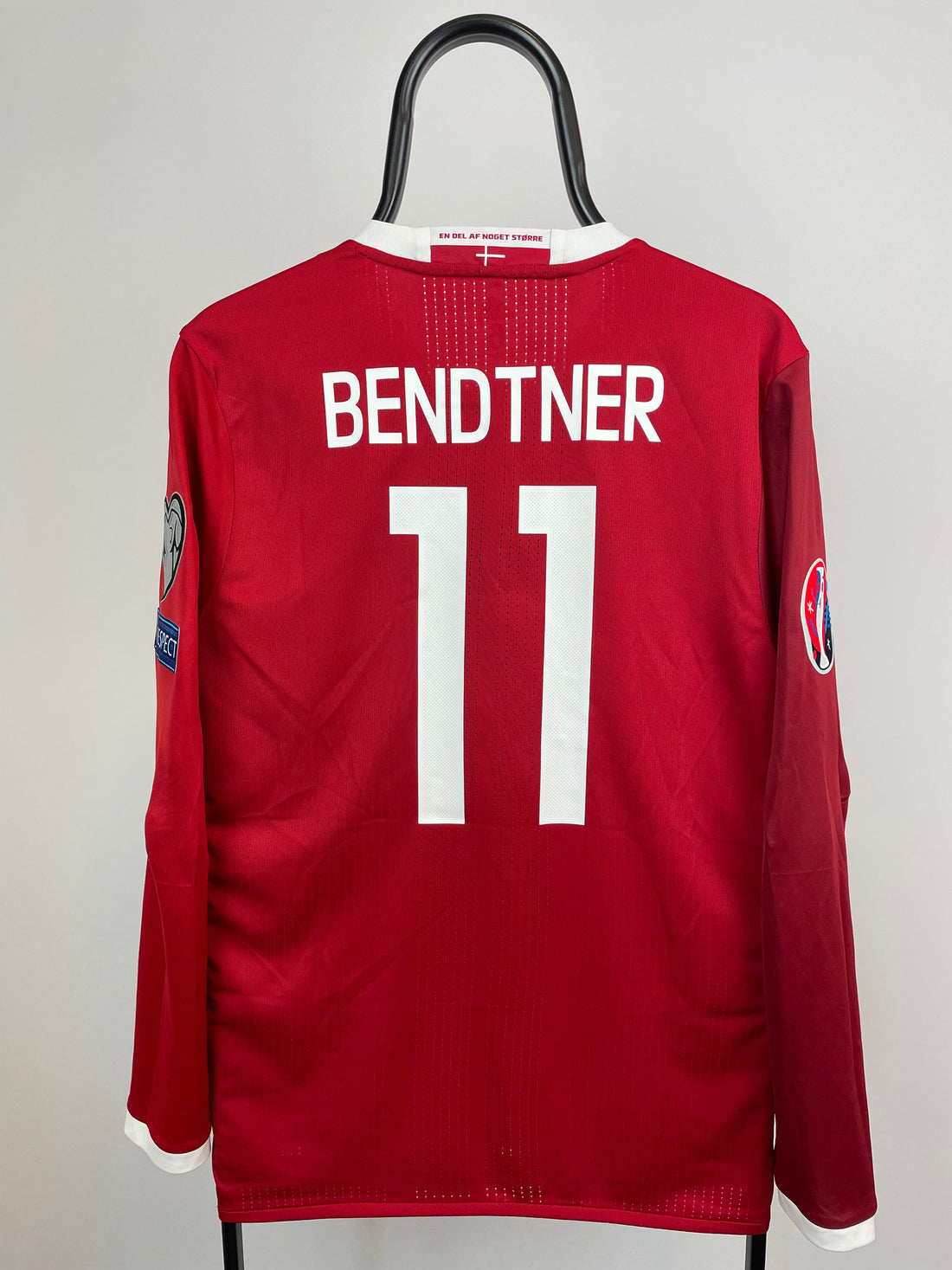 Nicklas Bendtner Danmark 16/18 langærmet hjemmebanetrøje Adizero - M