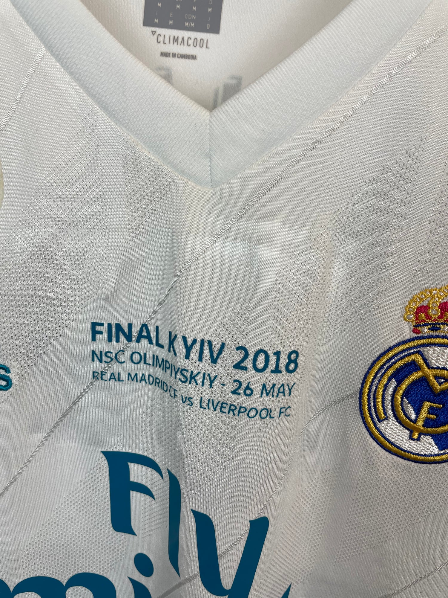 Cristiano Ronaldo Real Madrid 17/18 hjemmebanetrøje FINALETRYK - M