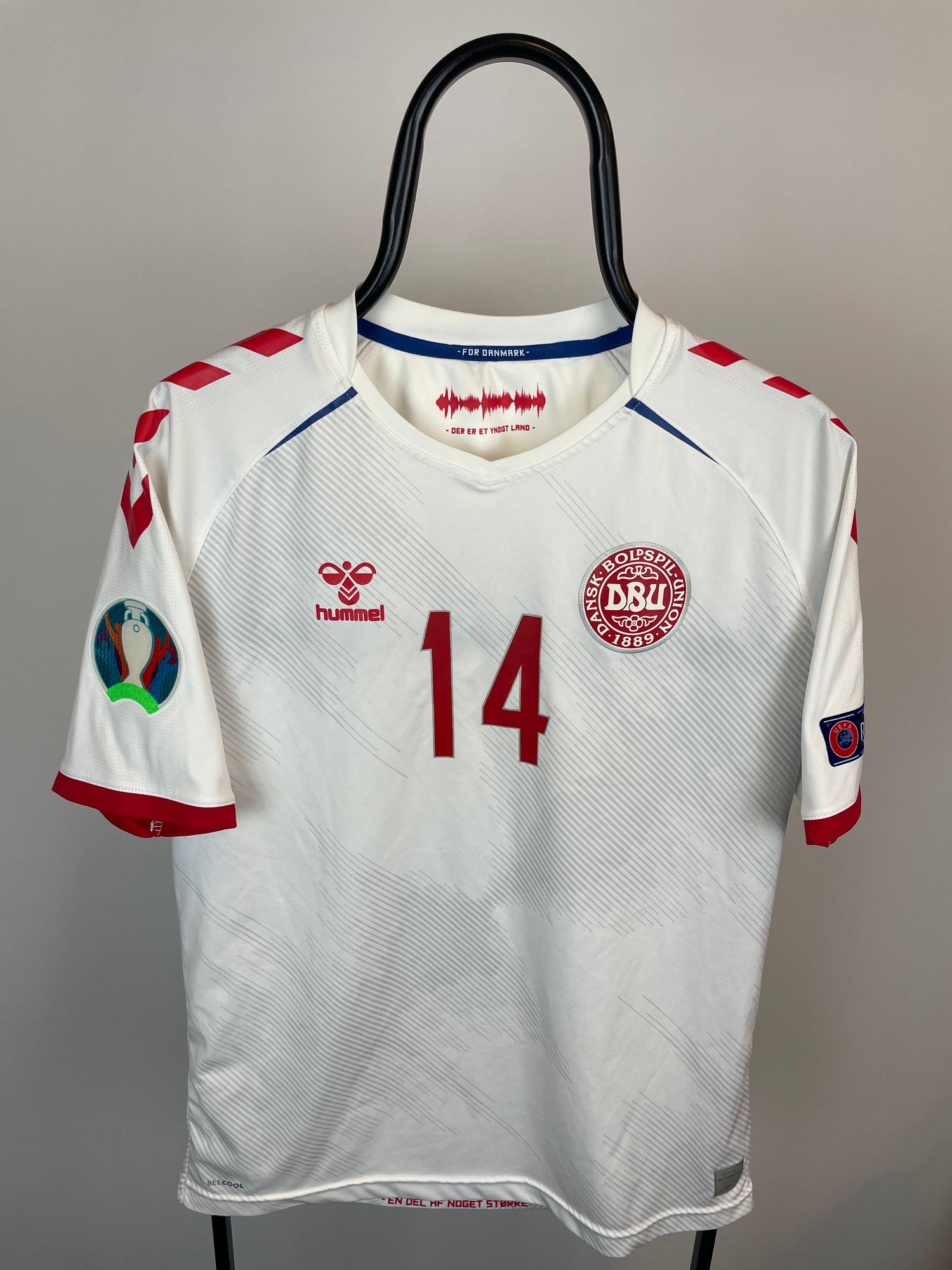 Mikkel Damsgaard Danmark 20/22 udebanetrøje - L