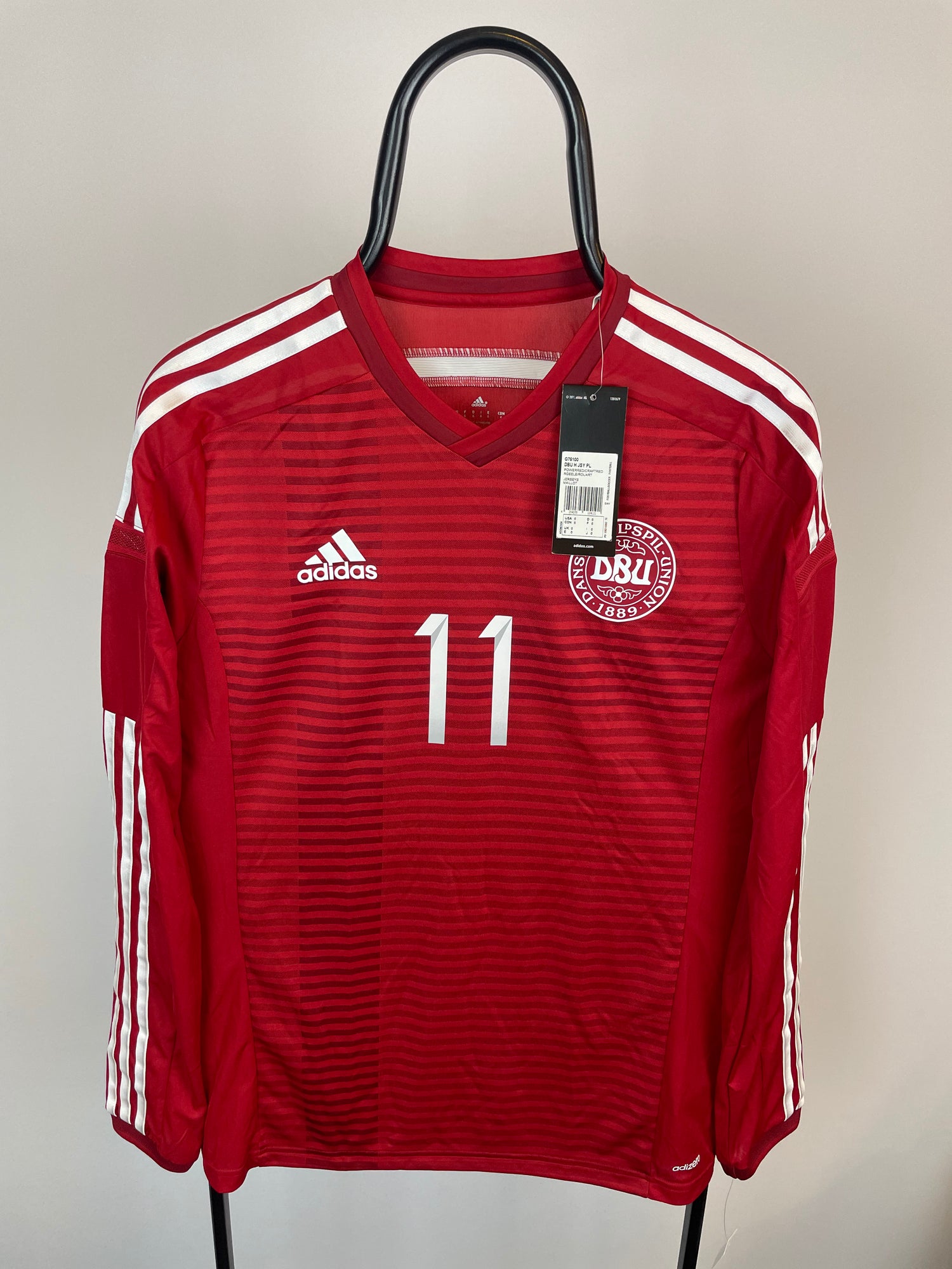 Nicklas Bendtner Danmark 14/16 langærmet Formotion hjemmebanetrøje - 6/M