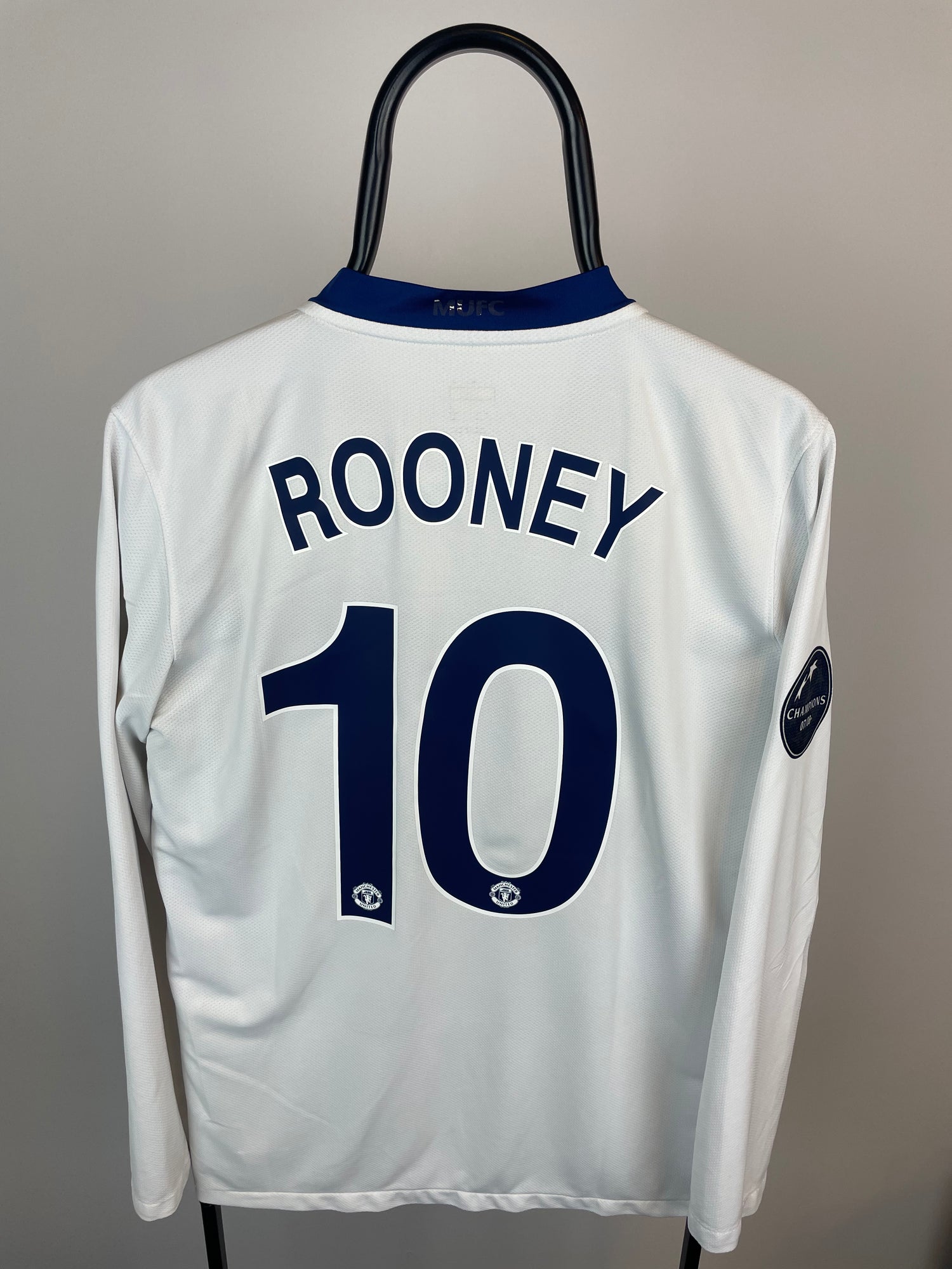 Wayne Rooney Manchester United 08/09 langærmet udebanetrøje - M