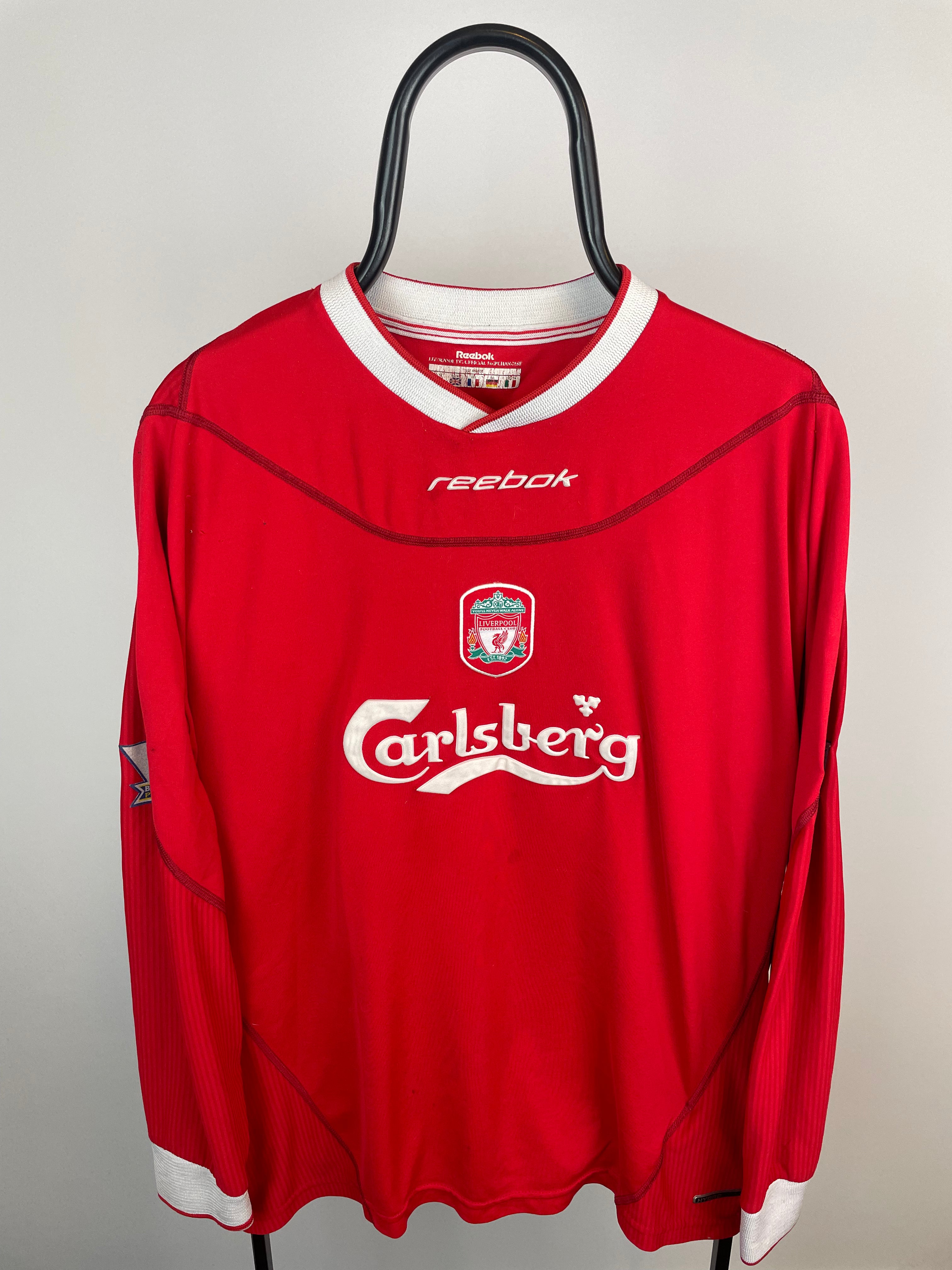 Steven Gerrard Liverpool 02/04 langærmet hjemmebanetrøje - XL