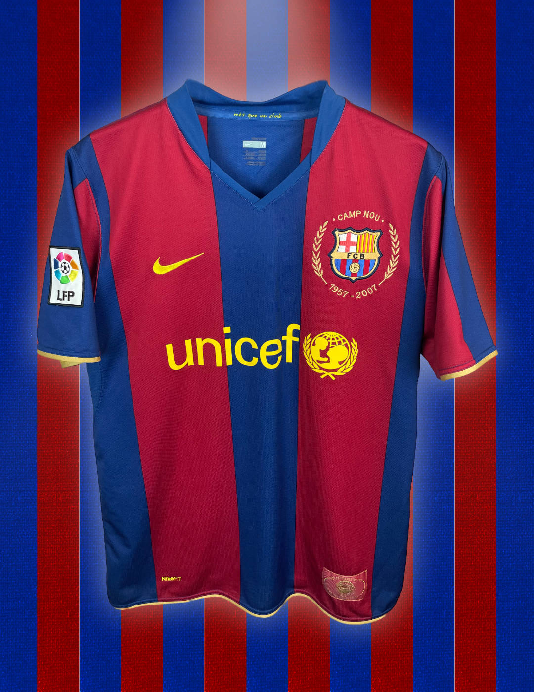 Lionel Messi Barcelona 07/08 SIGNERET hjemmebanetrøje - M