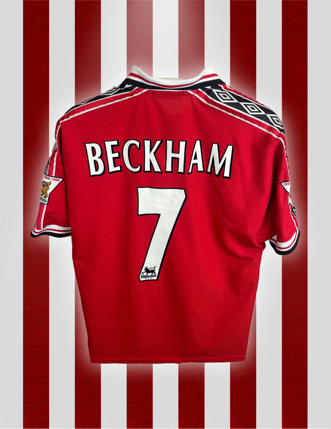 David Beckham Manchester United 98/00 hjemmebanetrøje - L
